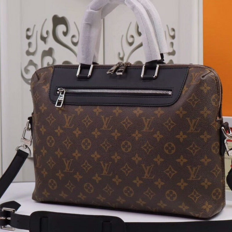 Sneakerhill - Monogram Briefcase Brown - sneakerhillcom