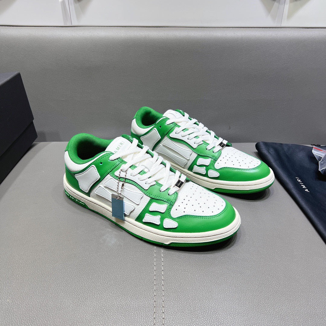 AMR Skel Top Low White and Green Sneakers-154 - sneakerhillcom