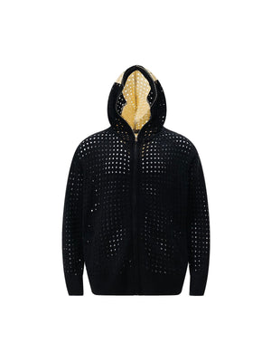 Sneakerhill Cross Jacquard Full Zipper Hooded Jacket - sneakerhillcom