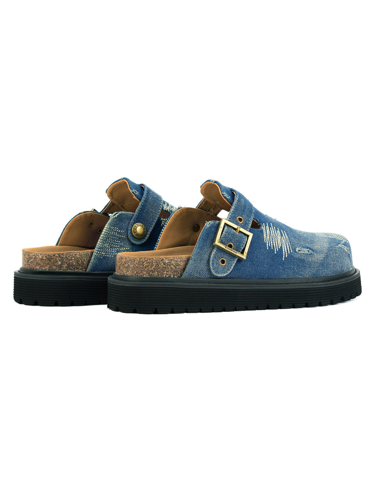 Sneakerhill Vintage Denim Embroidered Birkenstocks