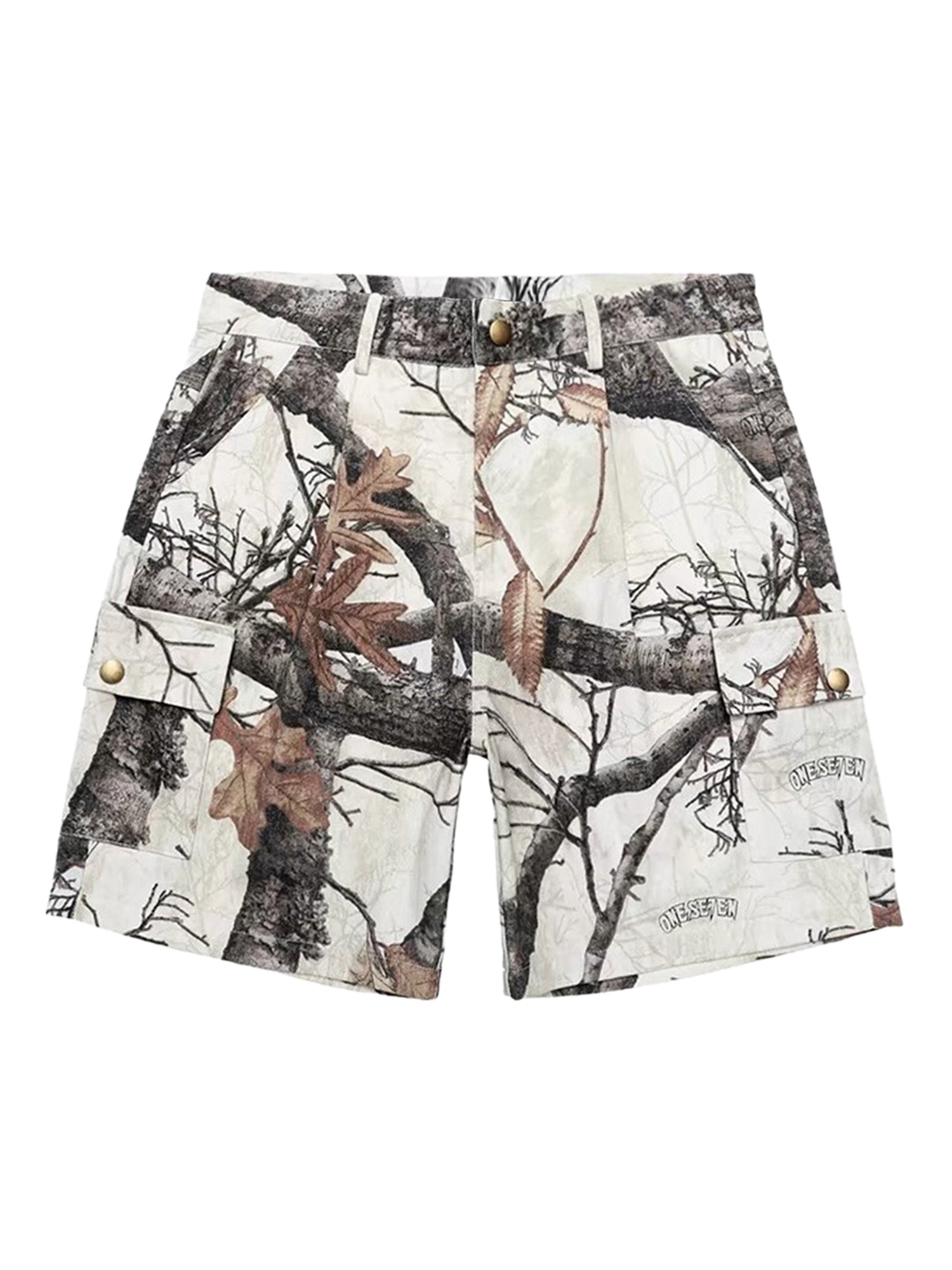 Sneakerhill Retro Branches & Fallen Leaves Print Workwear Set