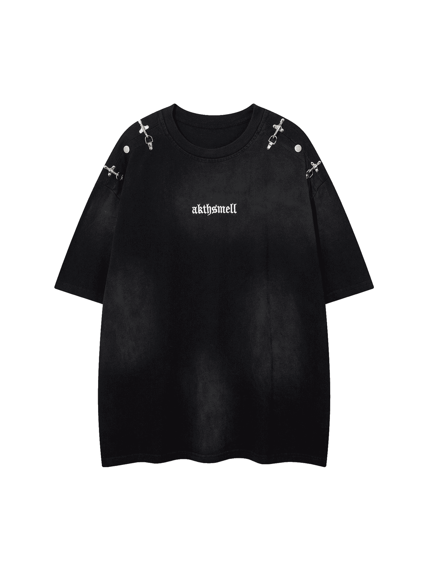 Sneakerhill Washed Embroidered Street Rap T-Shirt - 2102 SP240619Y2DR