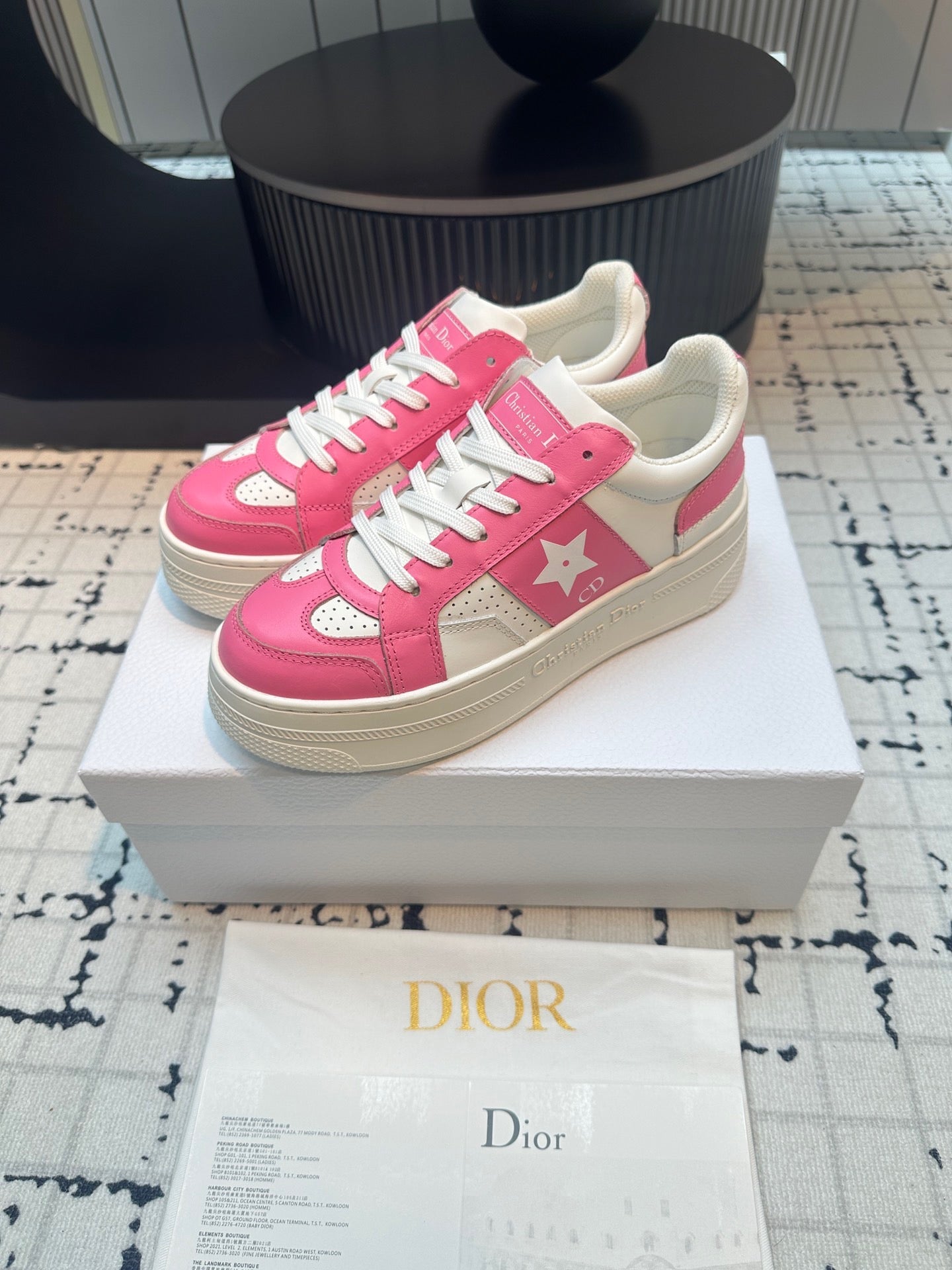 DOR Star Platform Sneaker Pink Calfskin and Suede-162 - sneakerhillcom