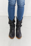 MMShoes Better in Texas Scrunch Cowboy Boots in Navy Trendsi