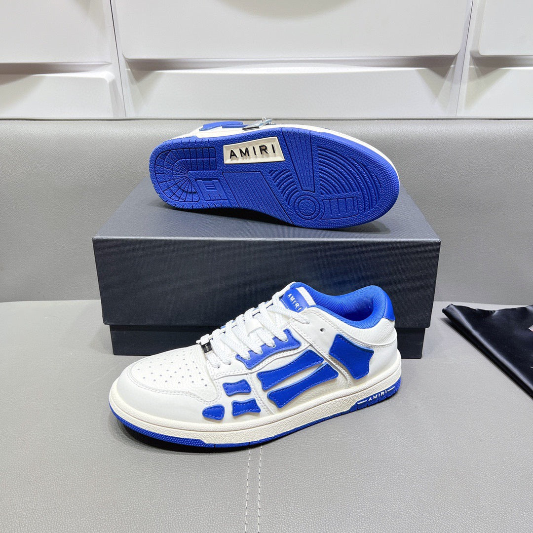 AMR Skel Top Low Blue and White Sneakers-156 - sneakerhillcom