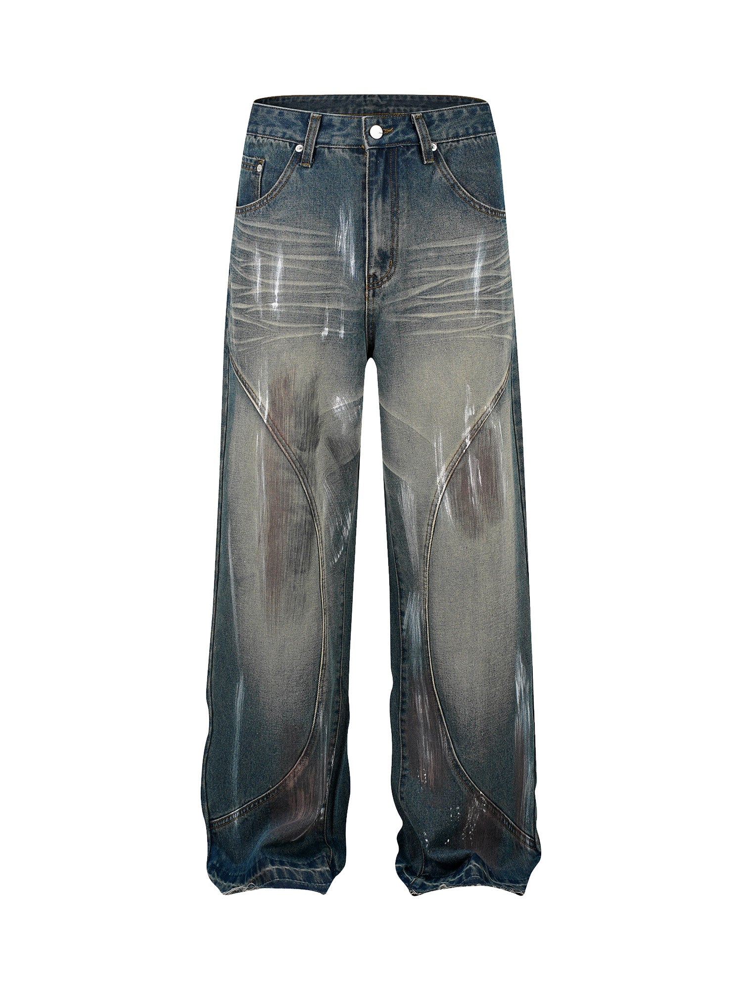 Sneakerhill High Street Hip Hop Distressed Washed Jeans - sneakerhillcom