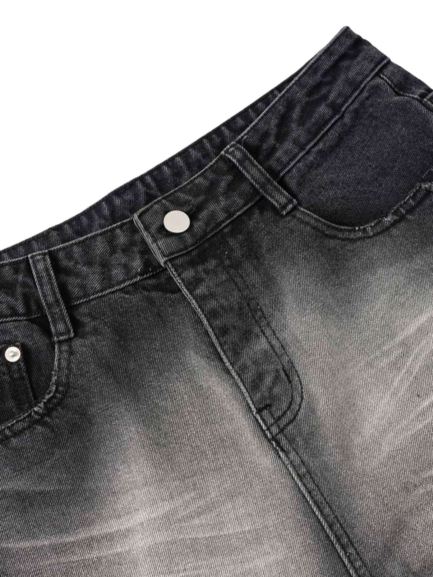 Sneakerhill High Street Hip Hop Distressed Washed Jeans - sneakerhillcom