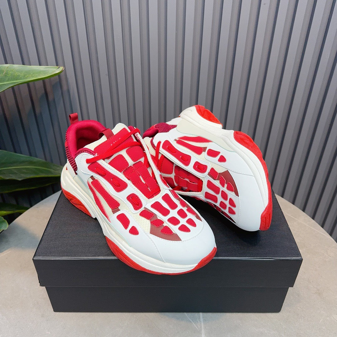 AMR Red and White Bone Runner Sneakers-050 - sneakerhillcom