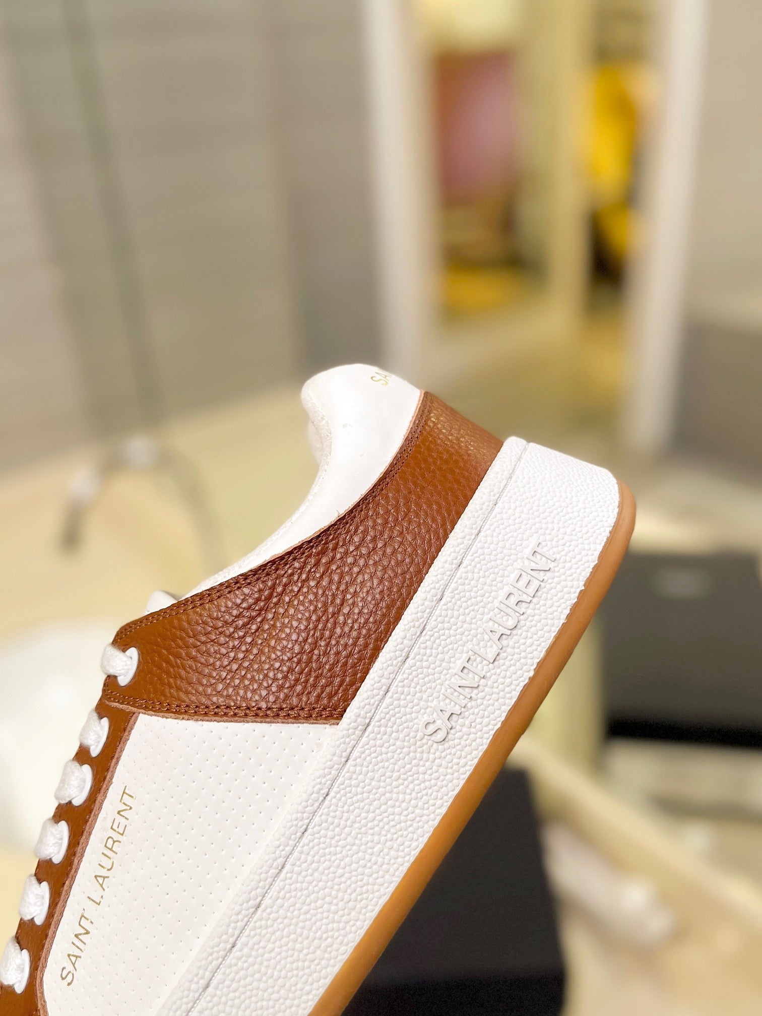 VSL Brown and White Leather Sneakers-166 - sneakerhillcom