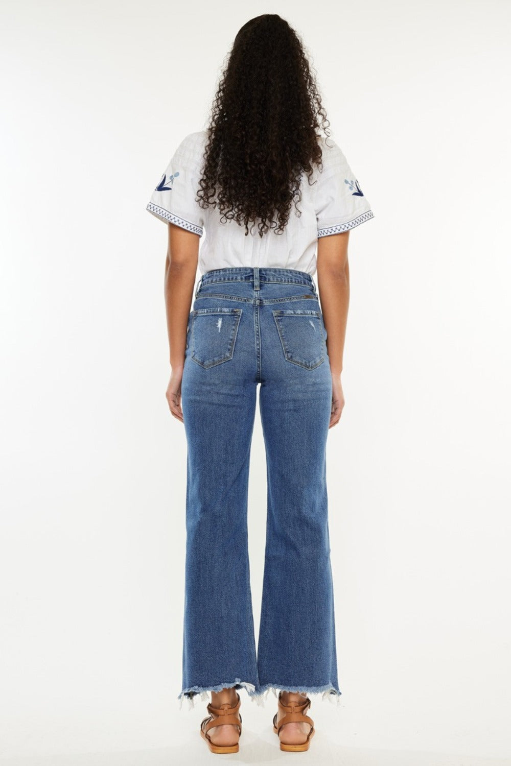 Kancan Full Size High Rise Slim Wide Leg Jeans Trendsi