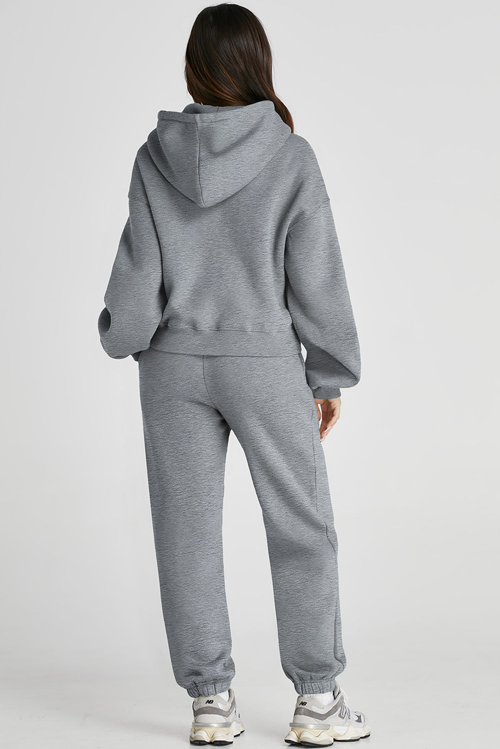 Dropped Shoulder Hooded Top and Pants Active Set Trendsi