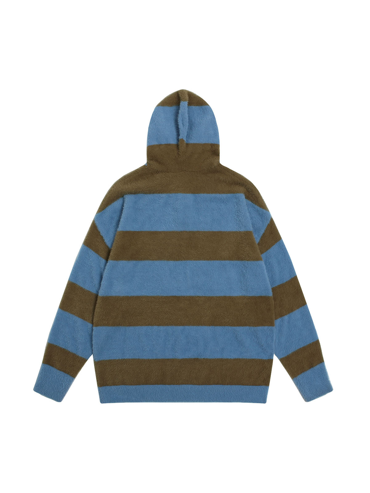 Sneakerhill Jacquard Knit hooded Striped Sweater