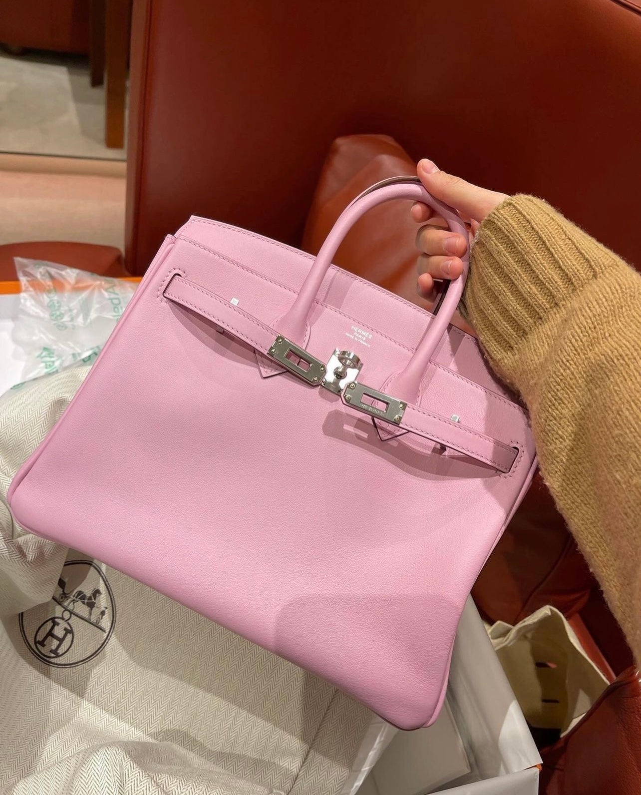 Birkin 35 Bubblegum Togo Palladium Hardware Kilta bags