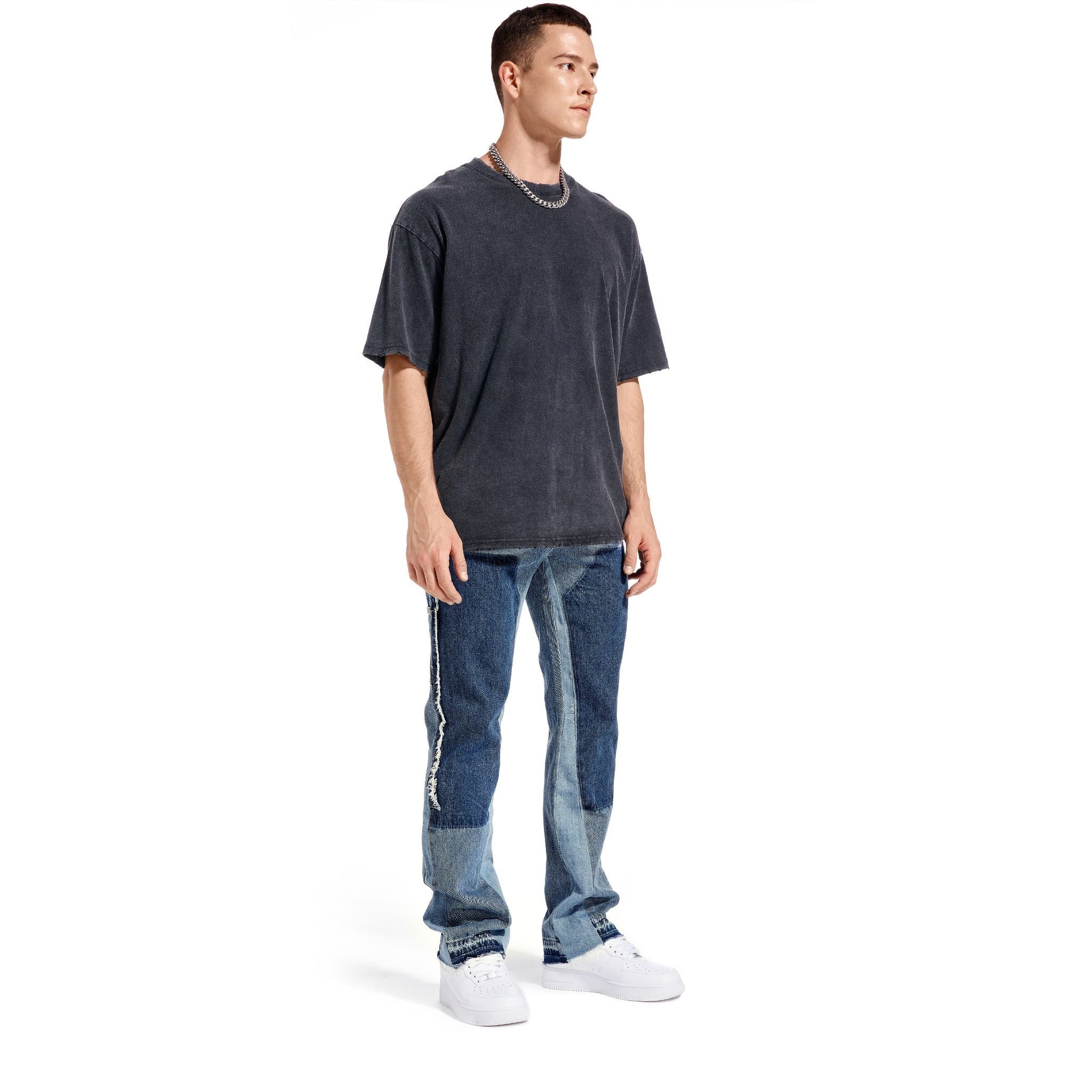 Sneakerhill Flare Denim - Patch-work Indigo - sneakerhillcom