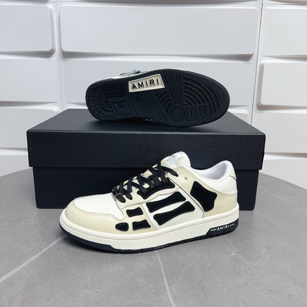 AMR Skel Top Low Black, Beige, and White Sneakers-147 - sneakerhillcom