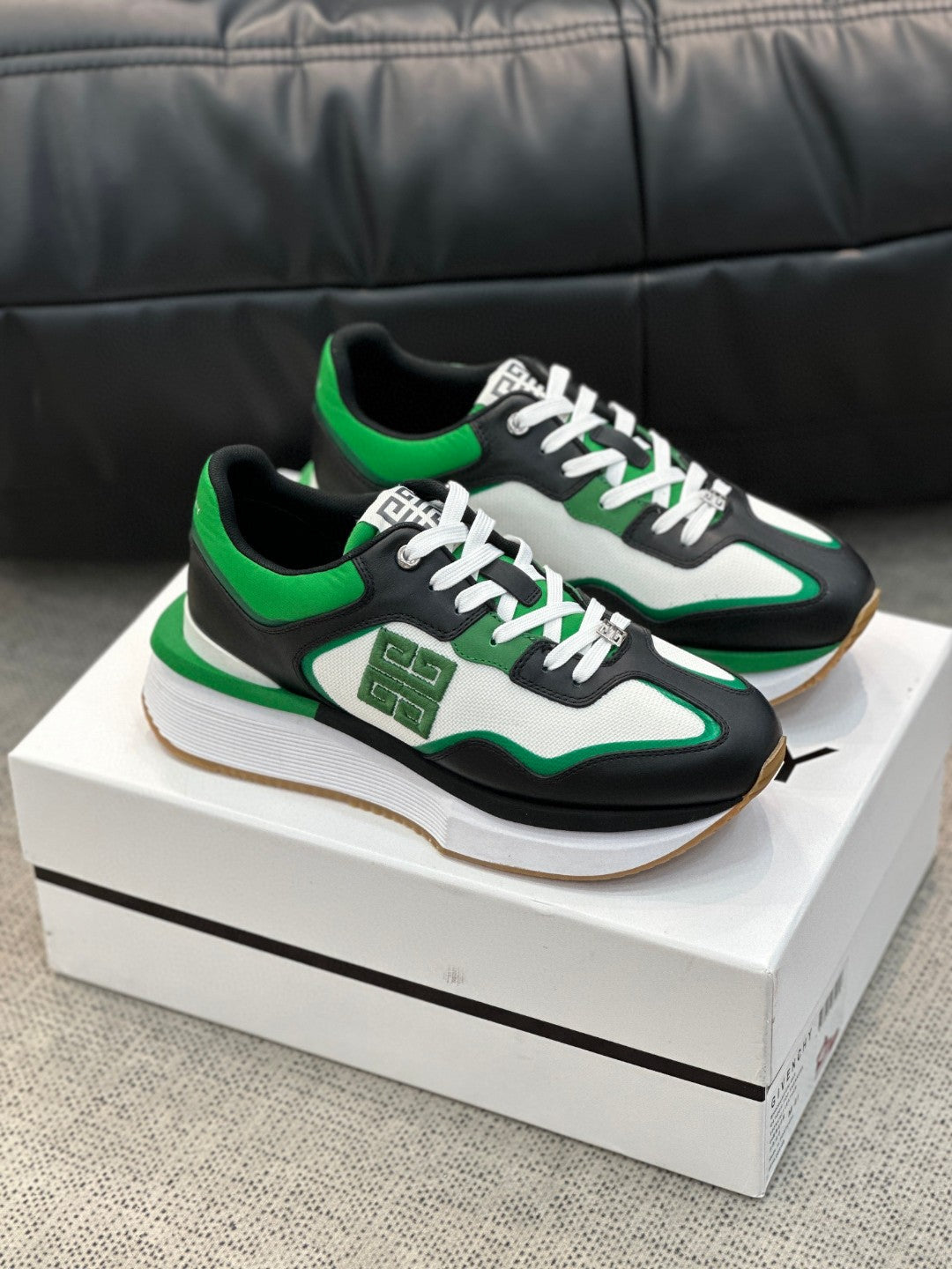 GVC Black and Green Sneakers-010 - sneakerhillcom