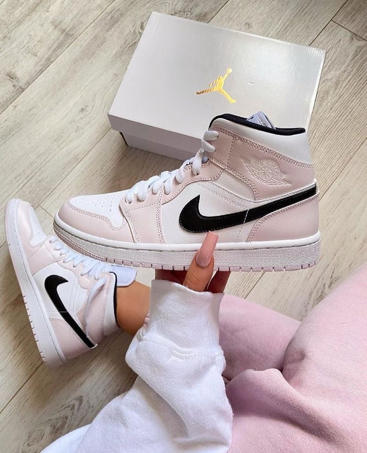 Custom Air Jordan 1 Pink Mid High Q - sneakerlandnet