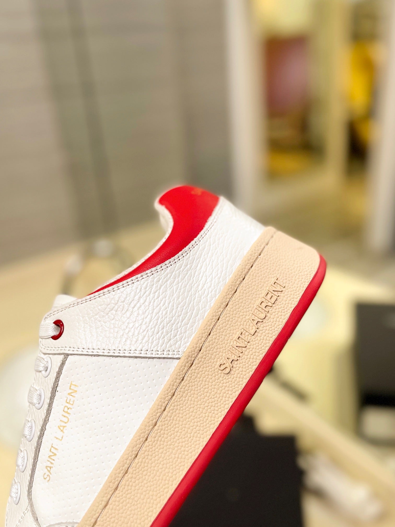 VSL White and Red Leather Sneakers-171 - sneakerhillcom