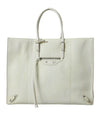 Chic Python Leather Tote in White & Yellow - sneakerhillcom