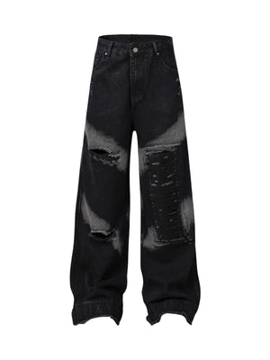 Sneakerhill Washed Ripped Baggy Jeans - sneakerhillcom