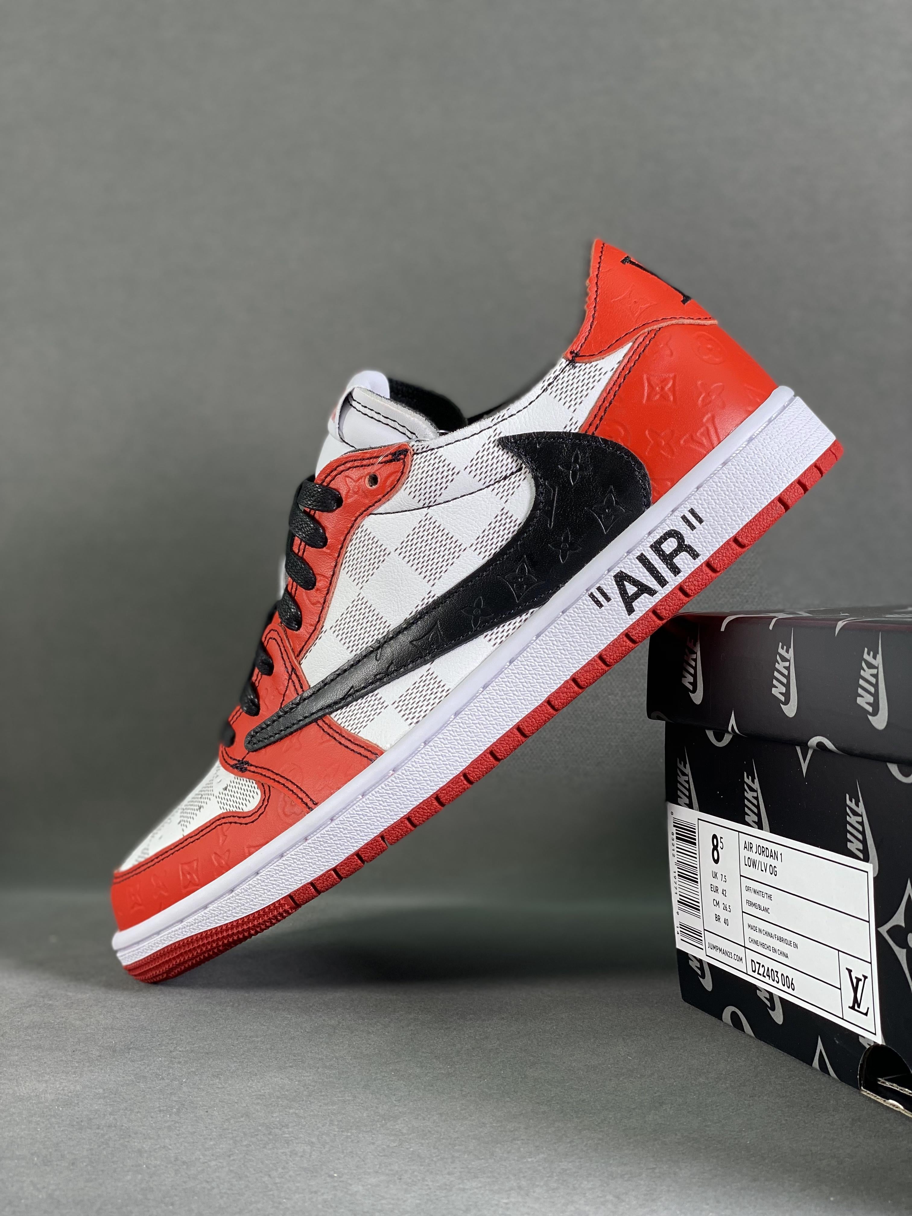 Custom Air Jordan 1 Low x Off-White x Travis Scott  DZ2403 006 - sneakerlandnet