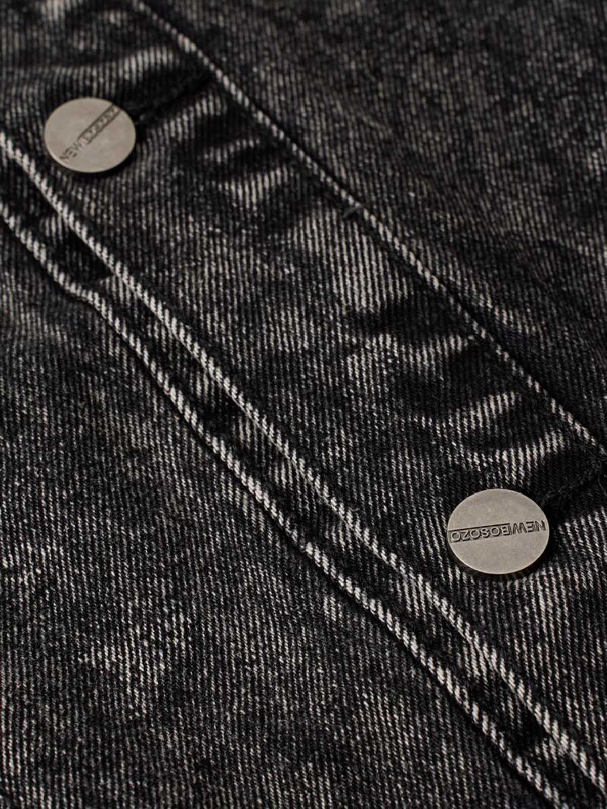 Sneakerhill Raw Edge split Washed Denim Vest