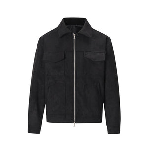 Suede Work Jacket - Black - sneakerhillcom