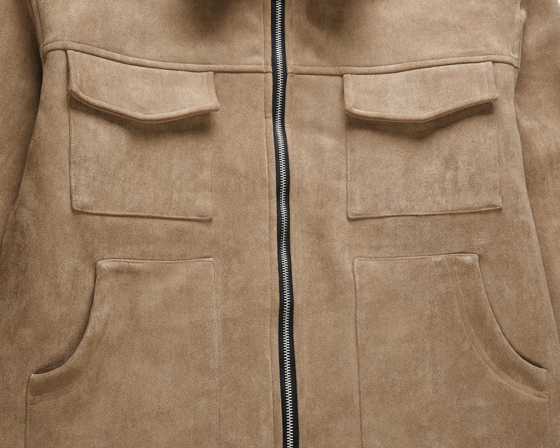 Suede Work Jacket - Tan - sneakerhillcom