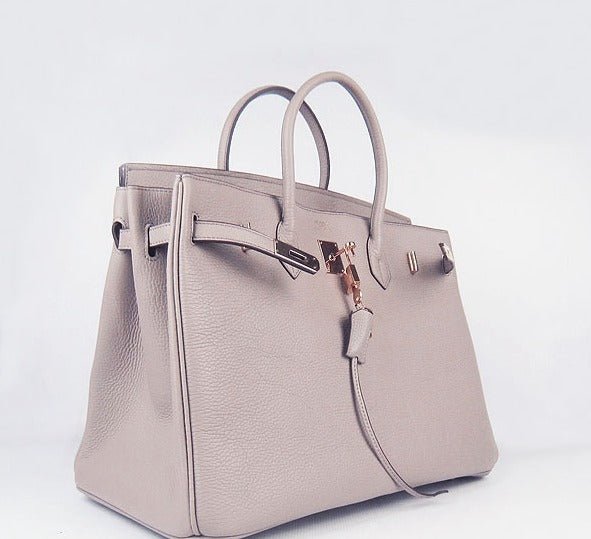 Birkin 35CM Togo Leather Handbags 6099 grey golden Kilta bags