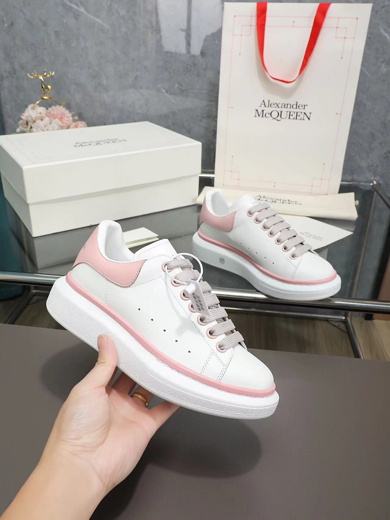 ALMC Pink and White Oversized  Sneakers-035 - sneakerhillcom