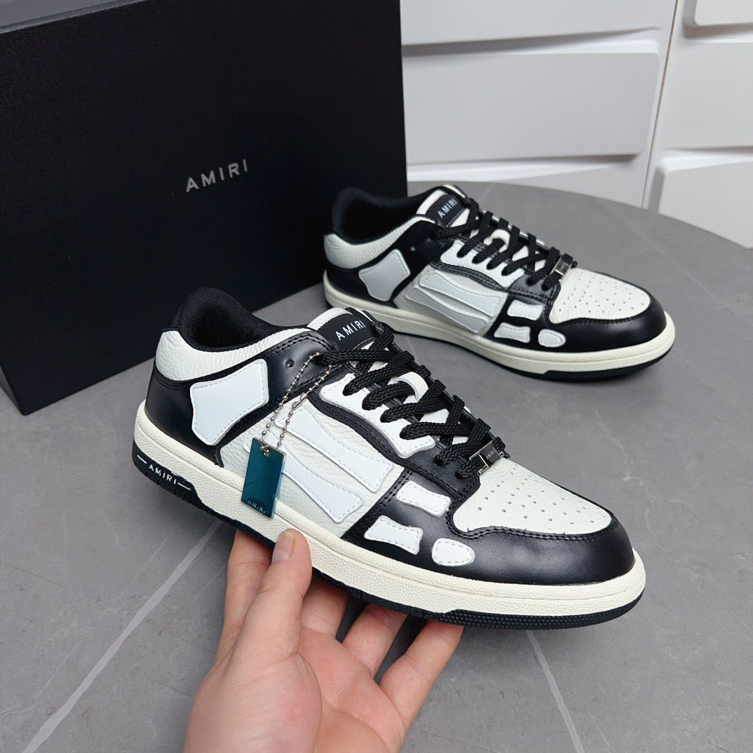 AMR Skel Top Low Black and White Sneakers-146 - sneakerhillcom