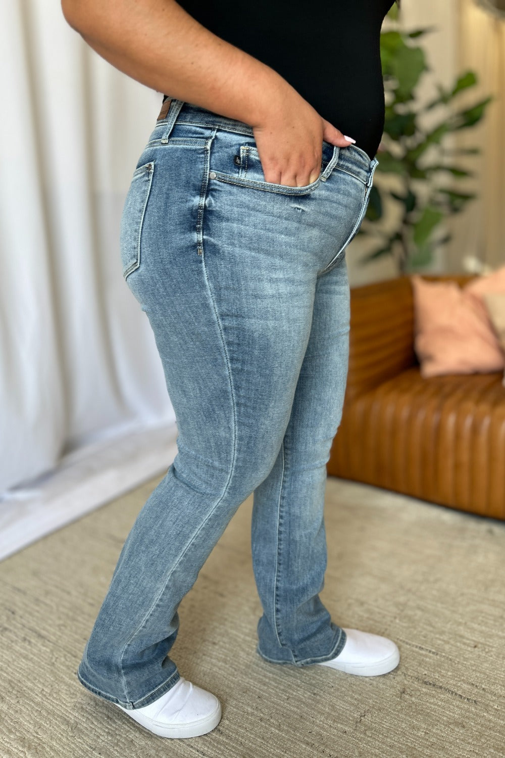 Judy Blue Full Size Medium Rise Bootcut Jeans Trendsi