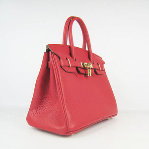 Birkin 30cm Togo Leather Handbags Red Golden Kilta bags