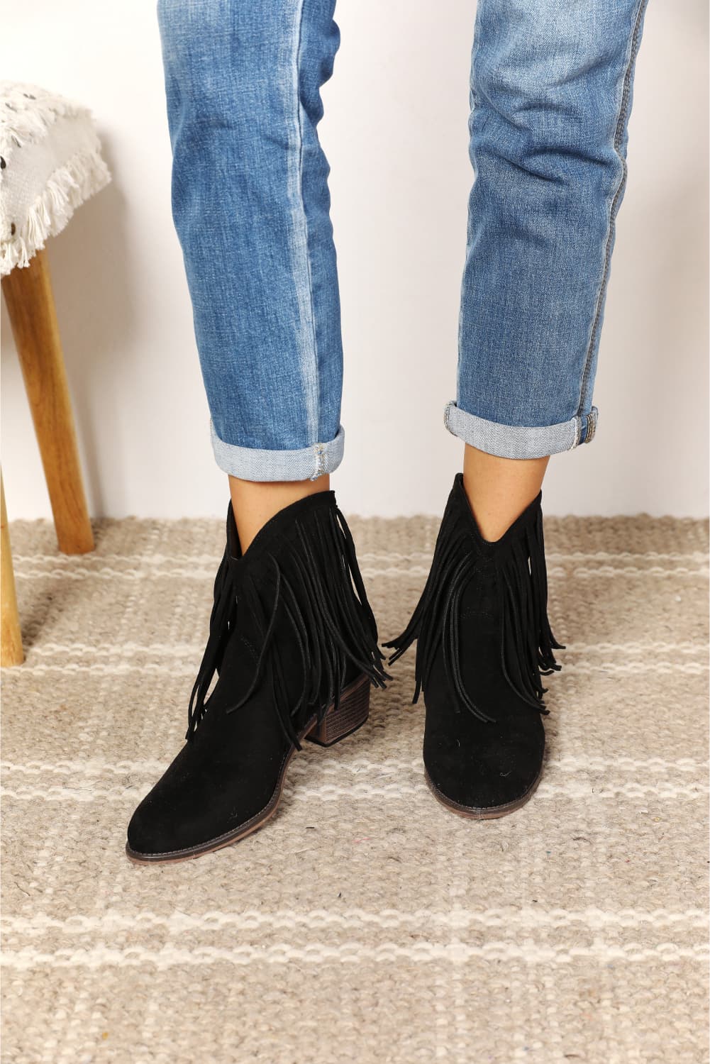 Legend Women's Fringe Cowboy Western Ankle Boots Trendsi