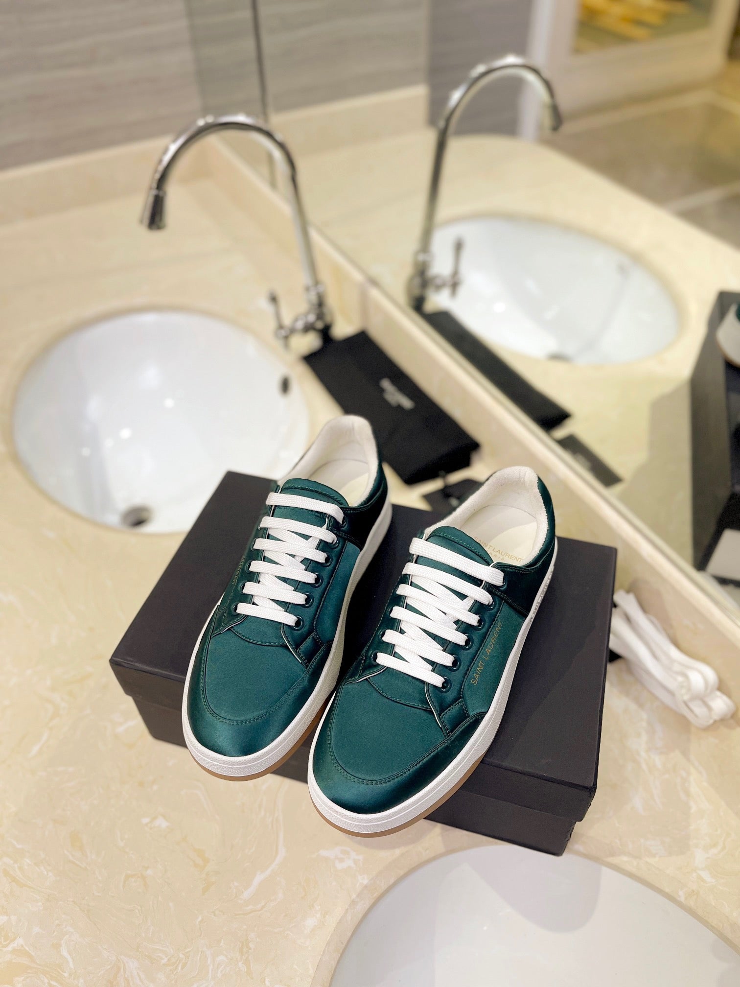 VSL Green Leather Sneakers-173 - sneakerhillcom