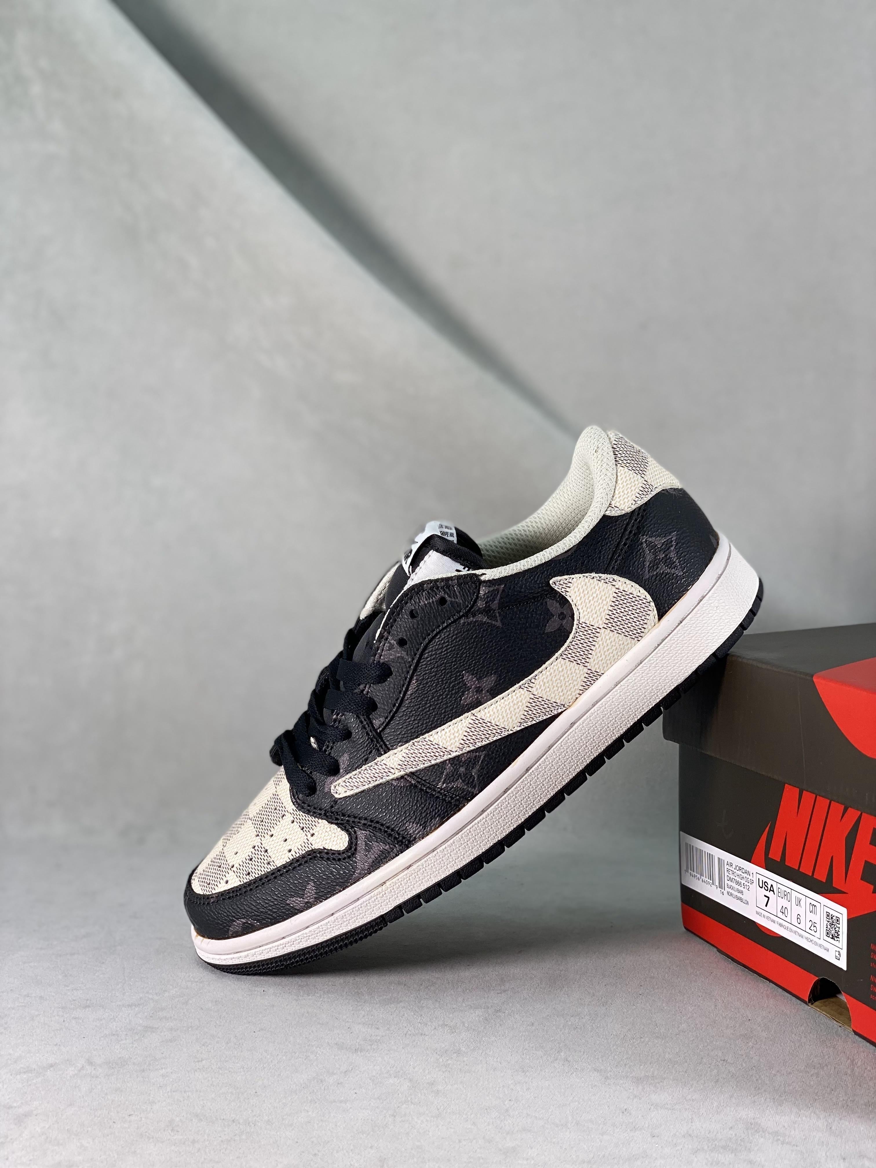 Custom Travis Scott x Fragment x Air Jordan 1 Low TS x LV DM7866-512 sneakerhypes