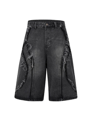 Sneakerhill High Street Washed Distressed Denim Shorts - 2100 SP240527SWIT