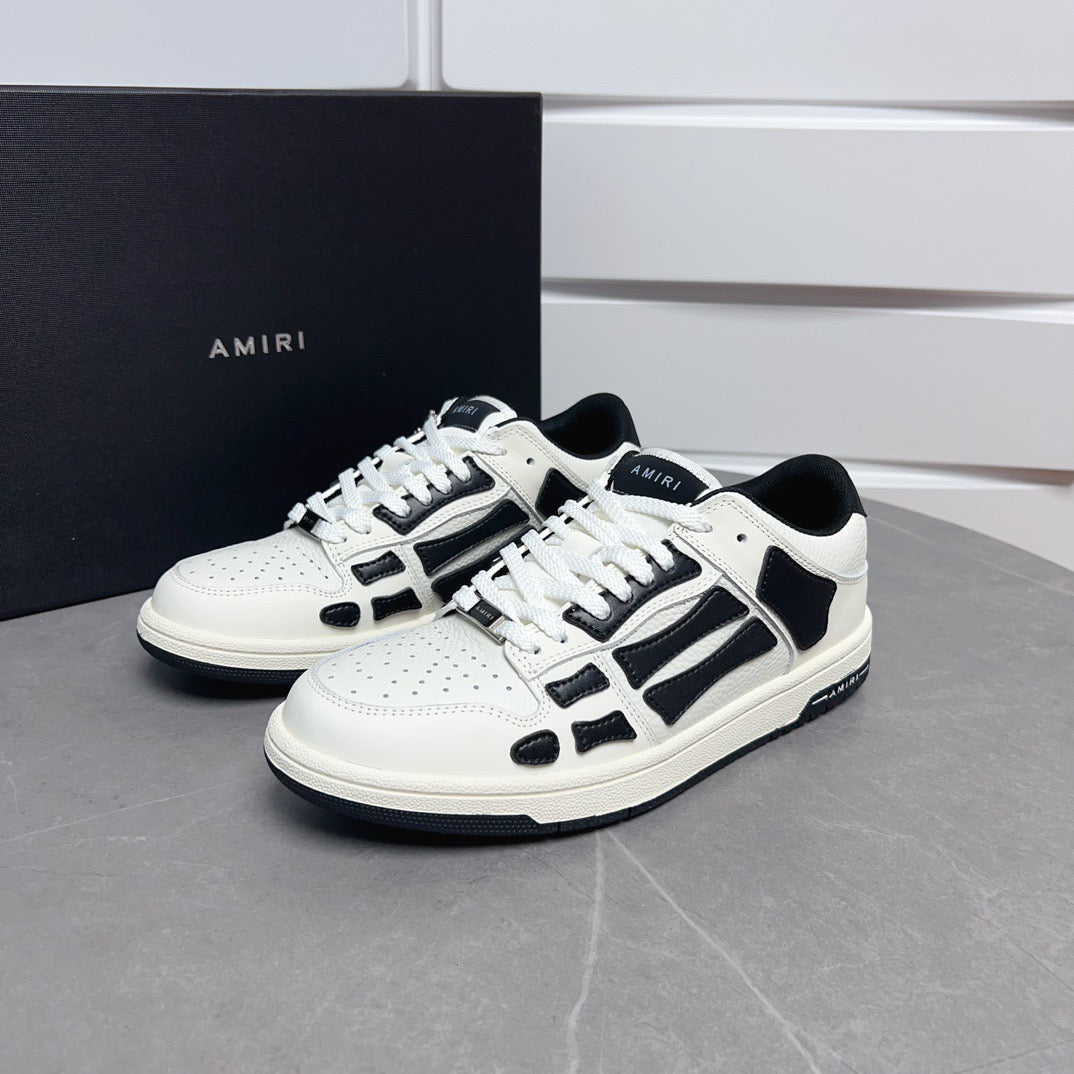 AMR Skel Top Low White and Black Sneakers-145 - sneakerhillcom