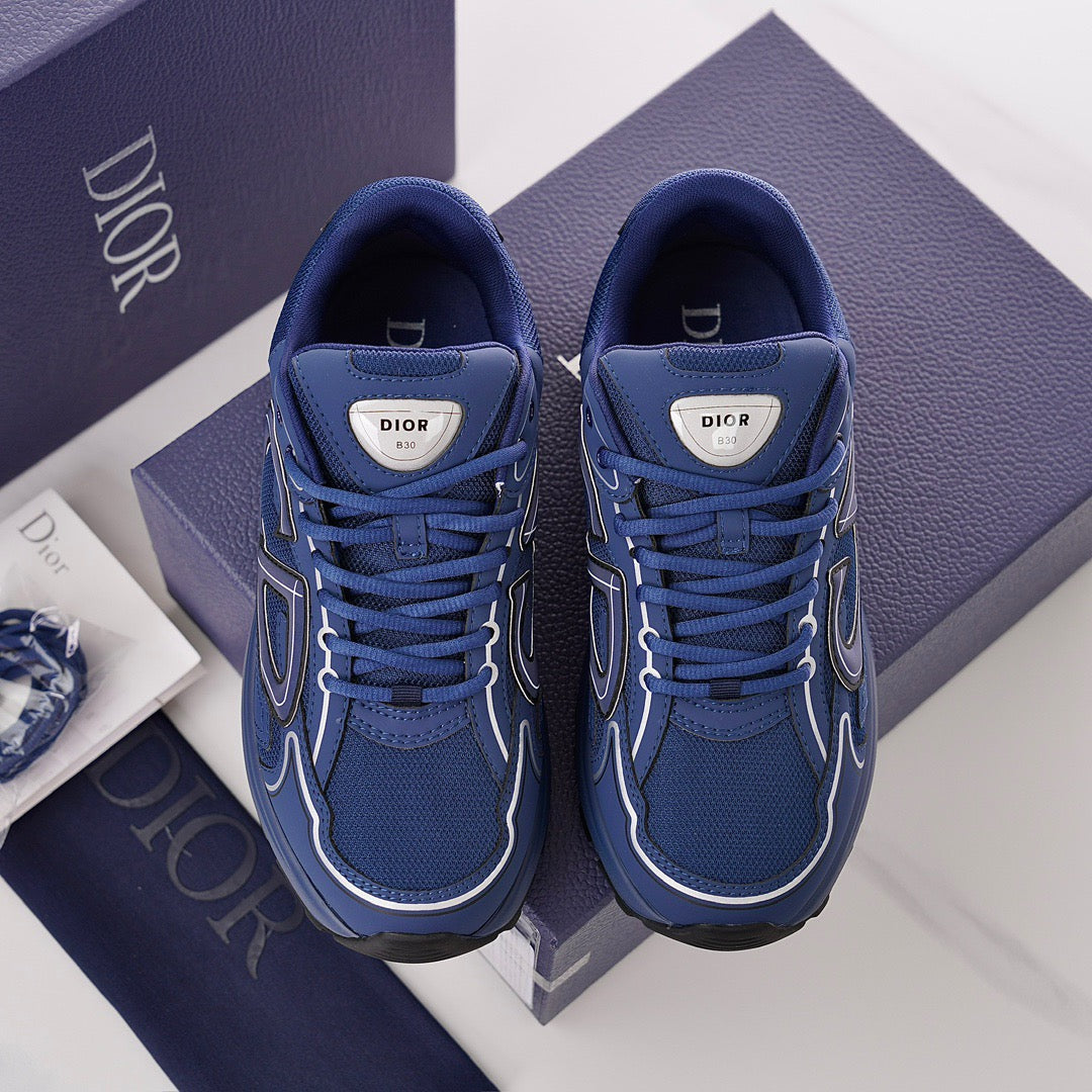 DOR B30  Deep Blue Mesh and Technical Fabric Sneakers -115 - sneakerhillcom