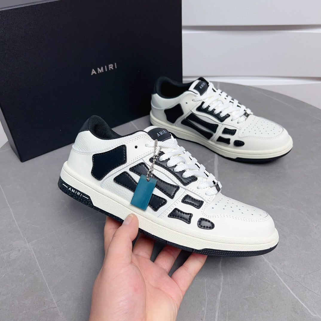 AMR Skel Top Low White and Black Sneakers-145 - sneakerhillcom