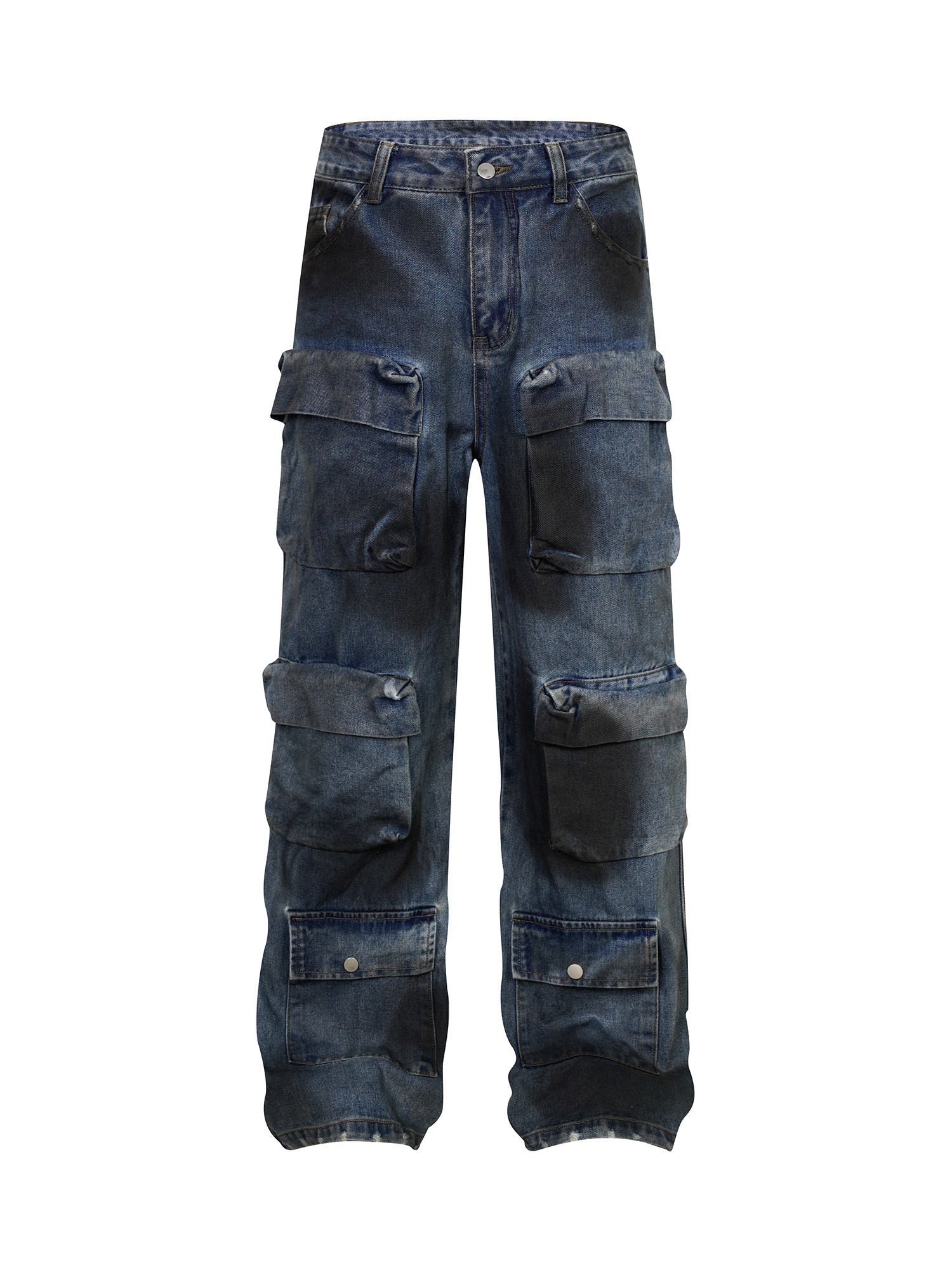 Sneakerhill High Street Hip-hop Distressed Washed Work Jeans - sneakerhillcom