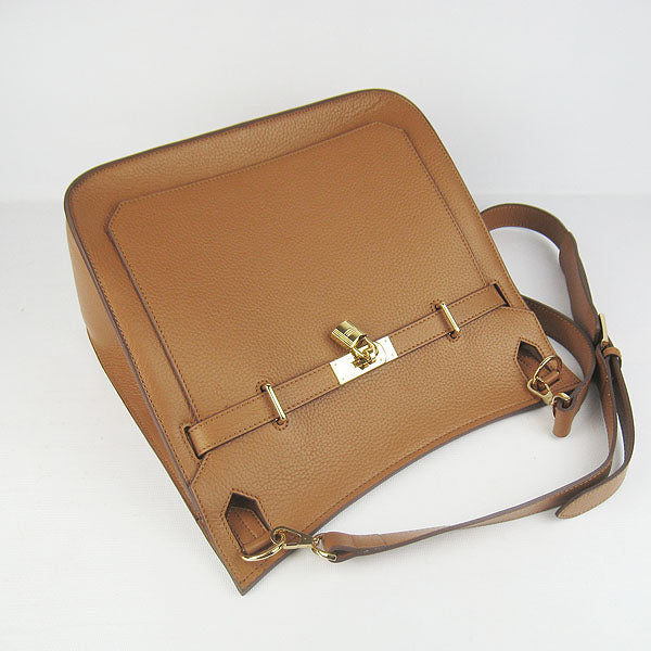 Leather Shoulder bag H6508 light coffee golden Kilta bags