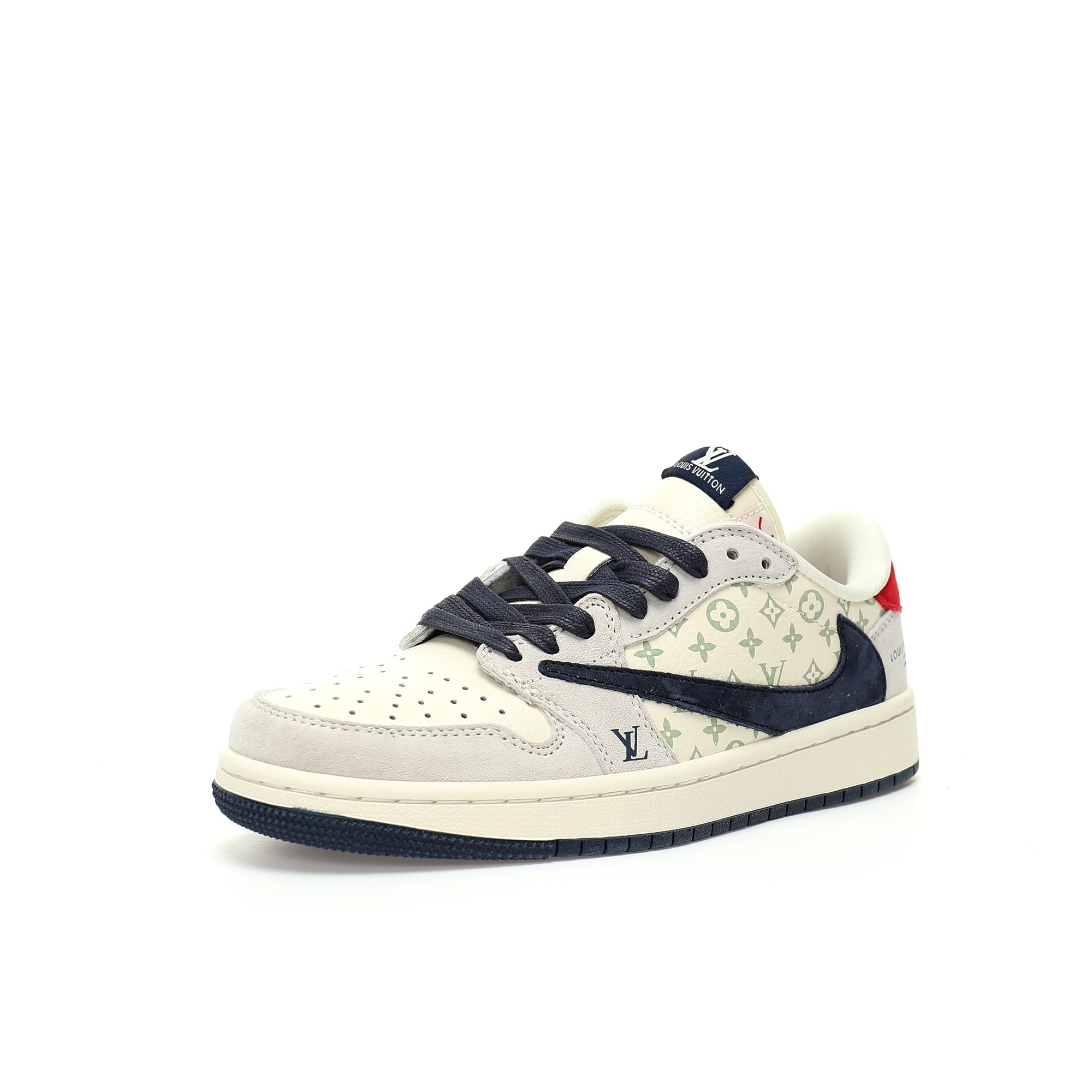 Custom Air Jordan 1 Low OG SP"Beige/Navy LV Monogram sneakerland