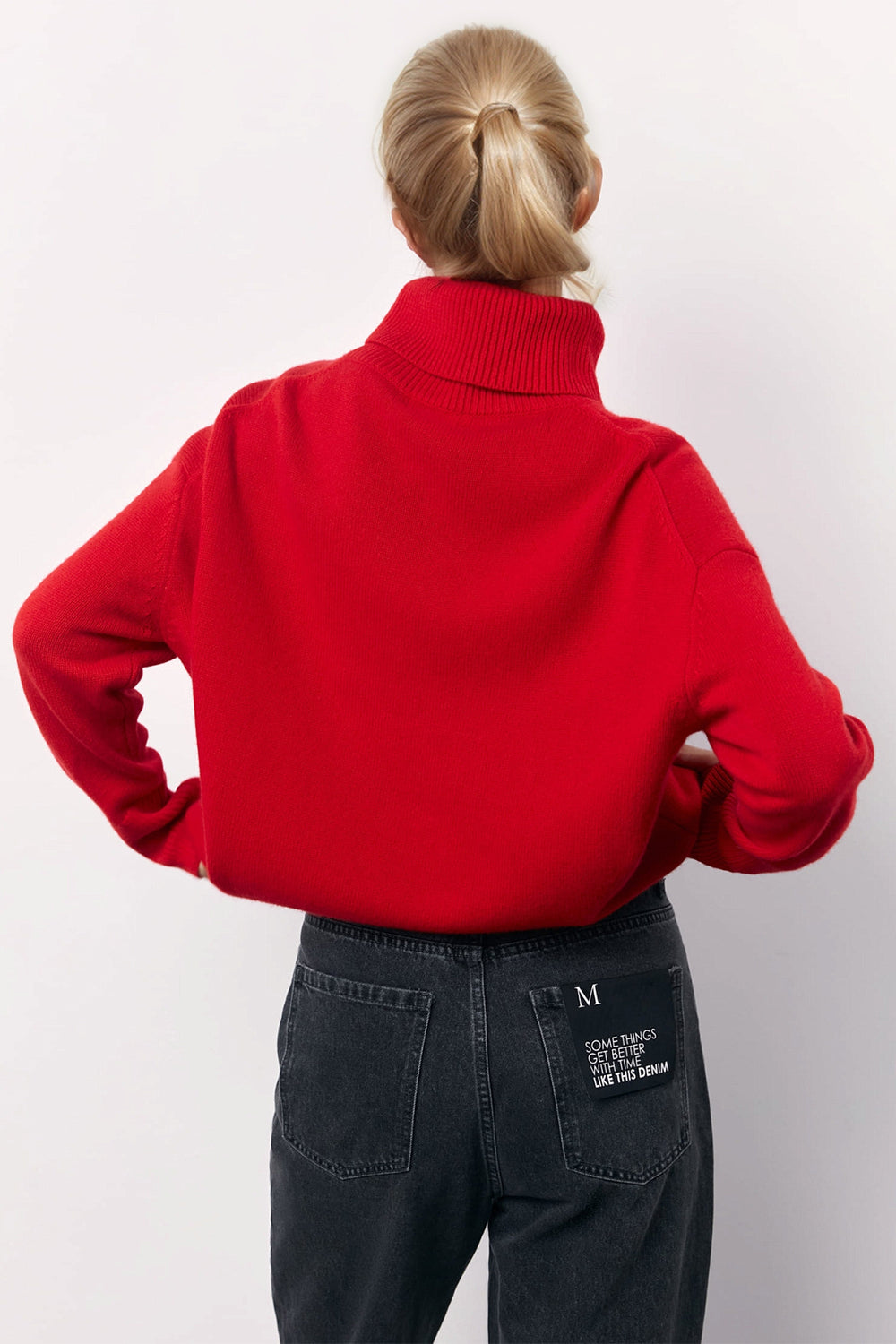 Basic Bae Turtleneck Long Sleeve Dropped Shoulder Sweater Trendsi