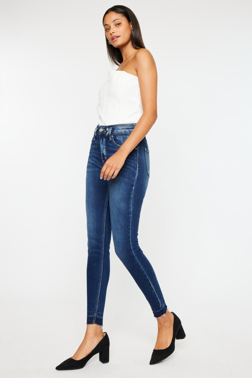 Kancan Full Size High Rise Ankle Skinny Jeans Trendsi