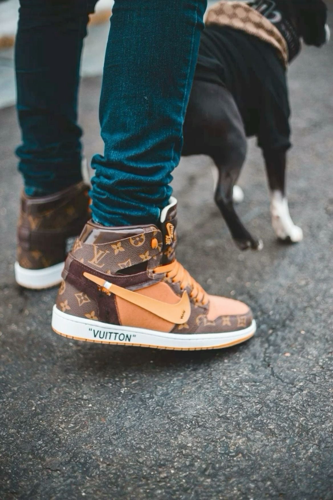 Custom Air Jordan 1 x LV Monogram Logo - sneakerhillcom