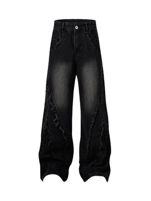 Sneakerhill High Street Hip-hop Washed Fur Jeans - sneakerhillcom