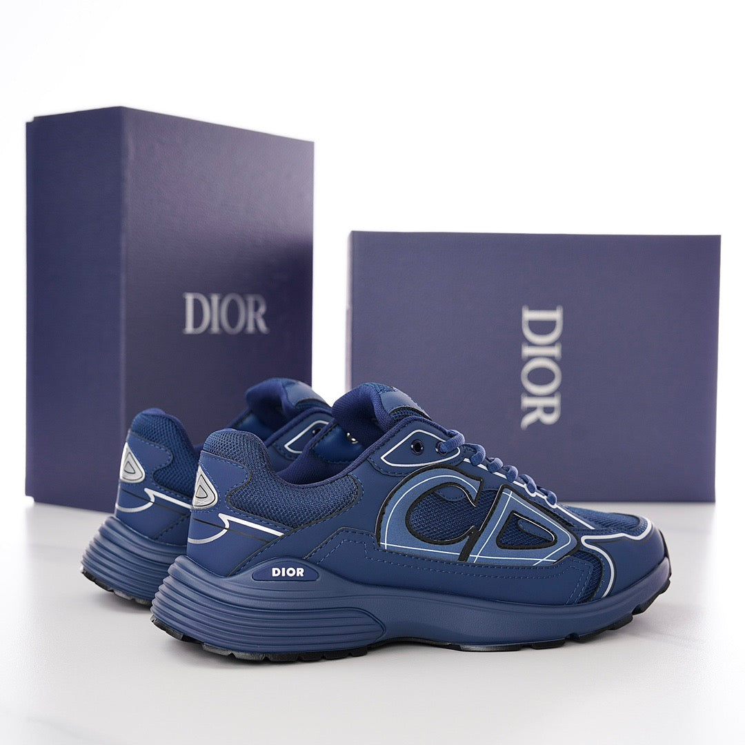 DOR B30  Deep Blue Mesh and Technical Fabric Sneakers -115 - sneakerhillcom