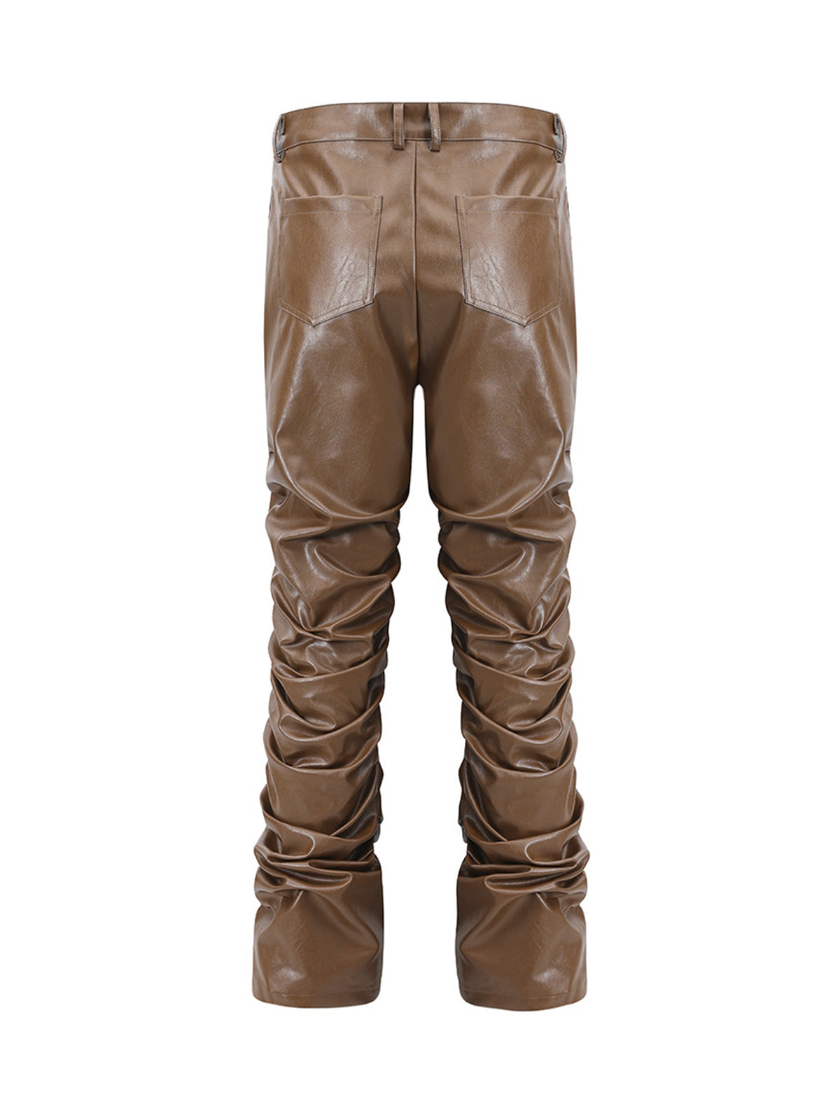 Sneakerhill Punk Style Pleated Leather Pants - 2195 SP240919W89H