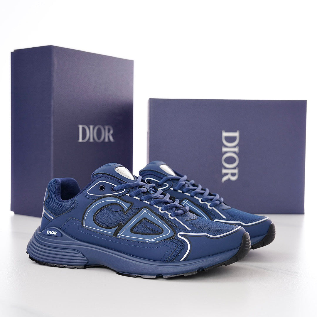 DOR B30  Deep Blue Mesh and Technical Fabric Sneakers -115 - sneakerhillcom